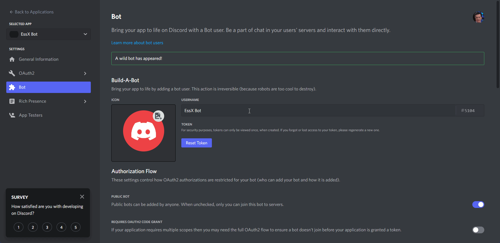 Update Bot Settings